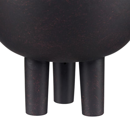 Atlas Lighting Booth Vase | Modern Matte Black Earthenware | Living Room & Entryway Decor | 8 x 8 x 10.25 in | Model AC11114-02