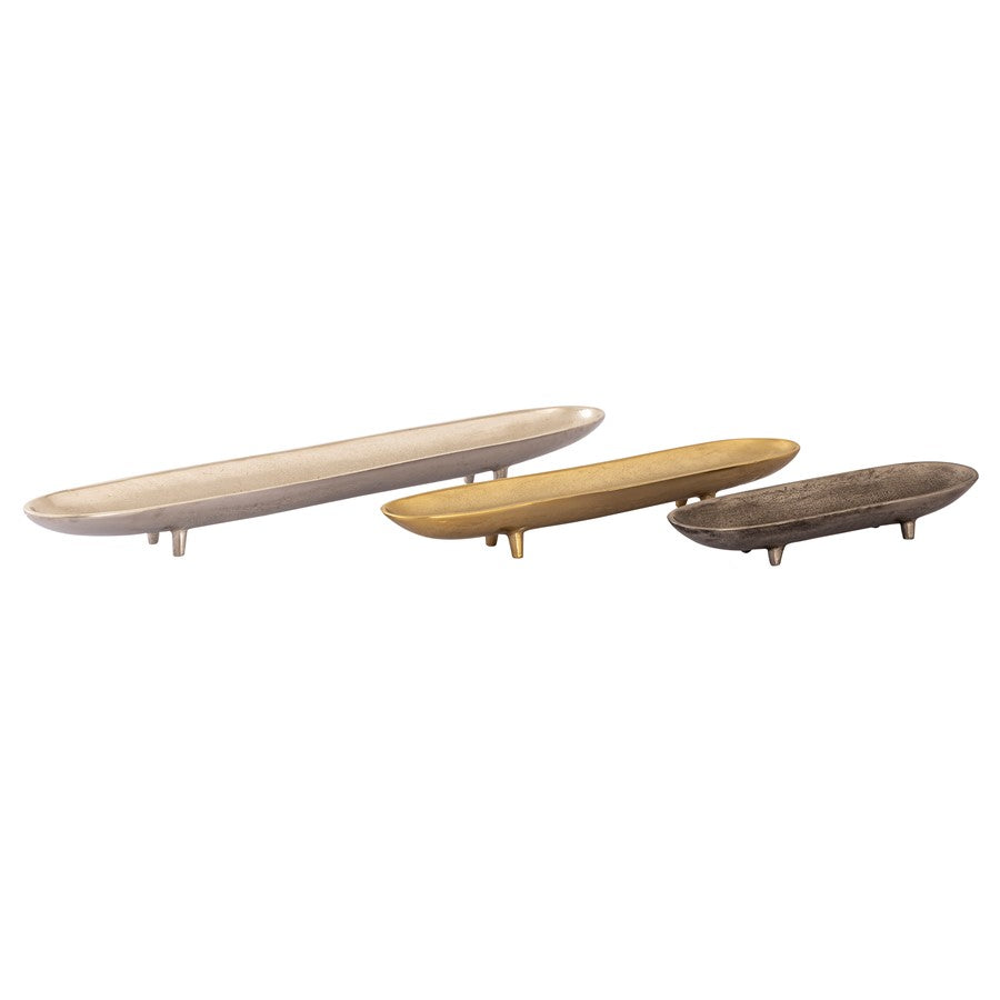Atlas Lighting Bosco Tray Set of 3 | Transitional Nickel, Brass & Bronze Metal | Coffee Table & Console Organizer | Model AC11115-01S