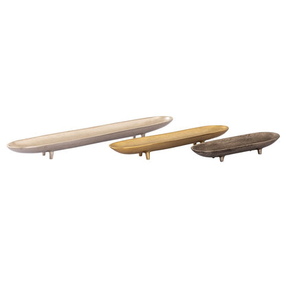 Atlas Lighting Bosco Tray Set of 3 | Transitional Nickel, Brass & Bronze Metal | Coffee Table & Console Organizer | Model AC11115-01S