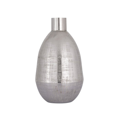 Atlas Lighting Bourne Small Vase | Transitional Polished Silver Metal | Console & Coffee Table Decor | 8.25 x 8.25 x 14.5 in | Model AC11116-01