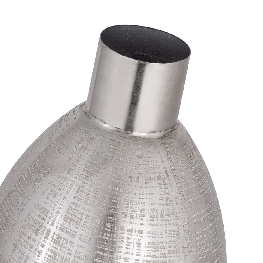 Atlas Lighting Bourne Small Vase | Transitional Polished Silver Metal | Console & Coffee Table Decor | 8.25 x 8.25 x 14.5 in | Model AC11116-01
