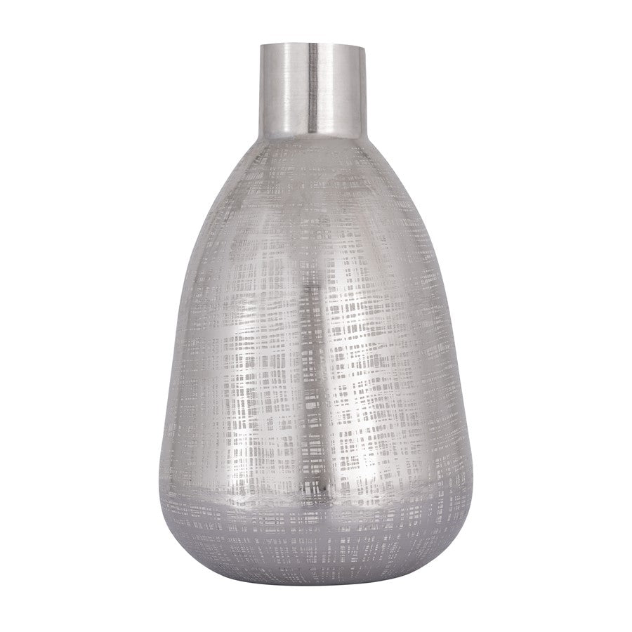 Atlas Lighting Bourne Large Vase | Transitional Polished Silver Metal | Console & Coffee Table Decor | 10 x 10 x 16 in | Model AC11116-02