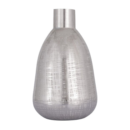 Atlas Lighting Bourne Large Vase | Transitional Polished Silver Metal | Console & Coffee Table Decor | 10 x 10 x 16 in | Model AC11116-02