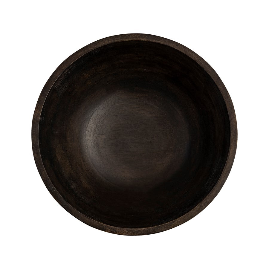 Atlas Lighting Bradford 12in Decorative Bowl | Transitional Black Wood Centerpiece | Living Room & Entryway Decor | 12 x 12 x 4 in | Model AC11119-01