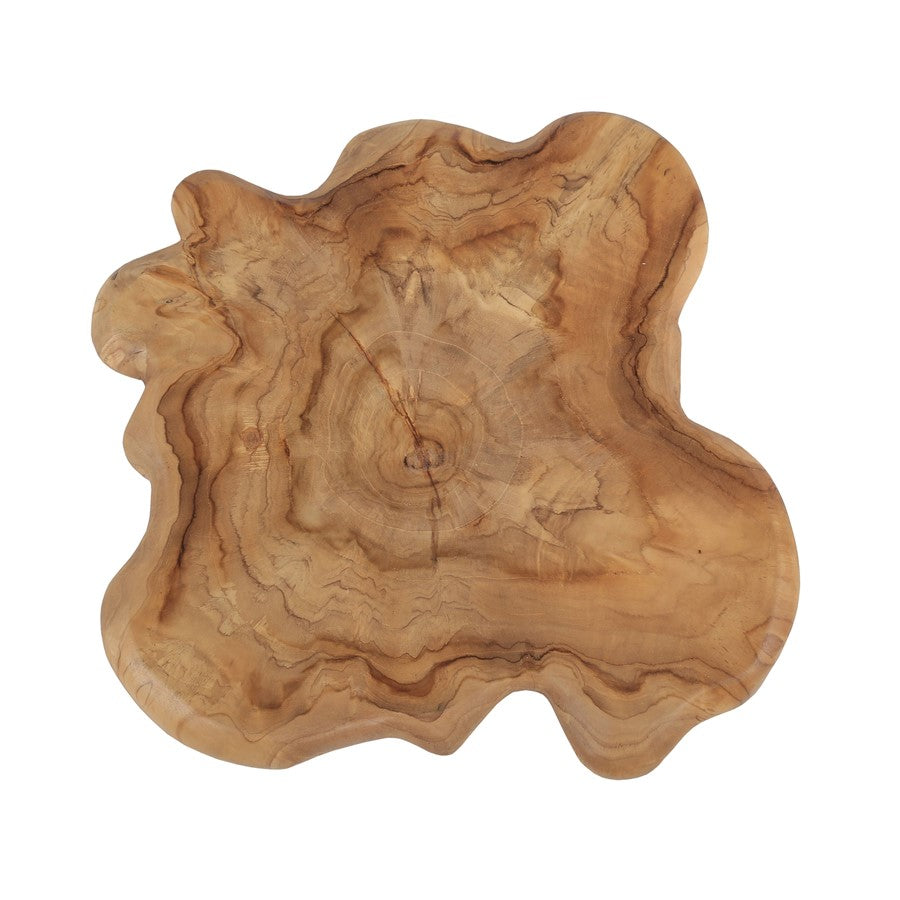 Atlas Lighting Brantley 19in Decorative Bowl | Natural Wood Three-Compartment Centerpiece | Coffee Table & Entryway Decor | Model AC11122-01