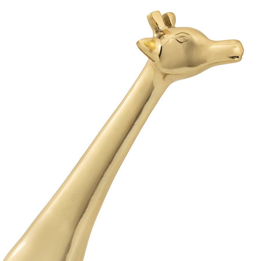 Atlas Lighting Brass Giraffe Sculpture Large | Modern Contemporary Polished Brass Metal | Bookshelf & Tabletop Decor | Model AC11123-01
