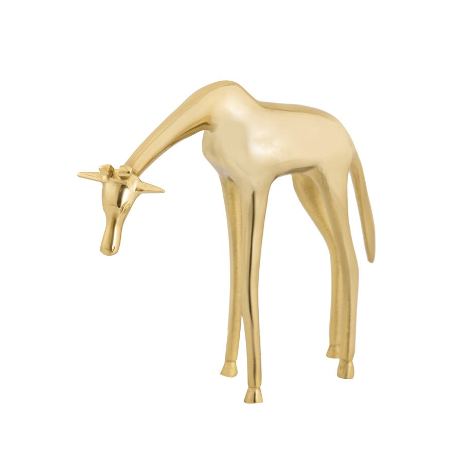 Atlas Lighting Brass Giraffe Sculpture Small | Modern Contemporary Polished Brass Metal | Bookshelf & Tabletop Decor | Model AC11124-01