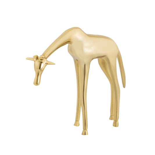 Atlas Lighting Brass Giraffe Sculpture Small | Modern Contemporary Polished Brass Metal | Bookshelf & Tabletop Decor | Model AC11124-01