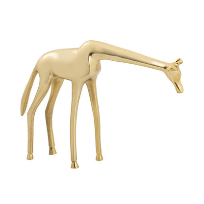Atlas Lighting Brass Giraffe Sculpture Small | Modern Contemporary Polished Brass Metal | Bookshelf & Tabletop Decor | Model AC11124-01