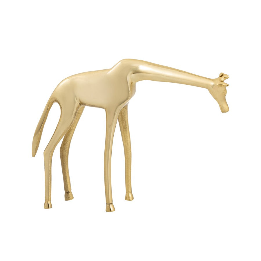 Atlas Lighting Brass Giraffe Sculpture Small | Modern Contemporary Polished Brass Metal | Bookshelf & Tabletop Decor | Model AC11124-01
