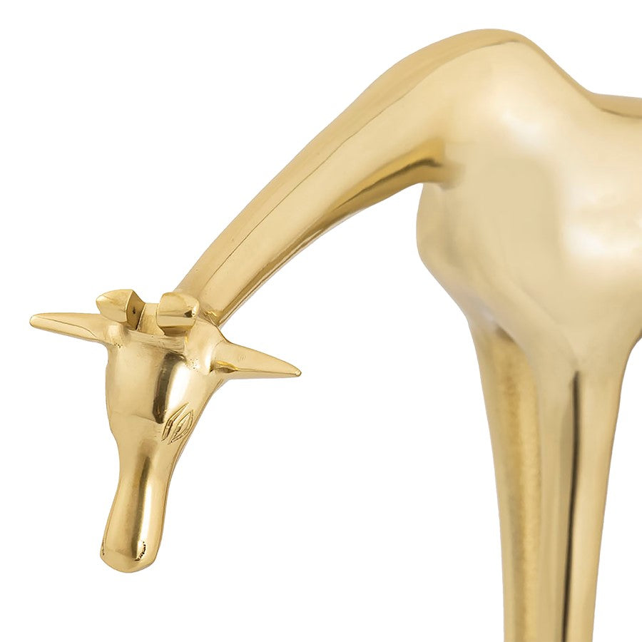 Atlas Lighting Brass Giraffe Sculpture Small | Modern Contemporary Polished Brass Metal | Bookshelf & Tabletop Decor | Model AC11124-01