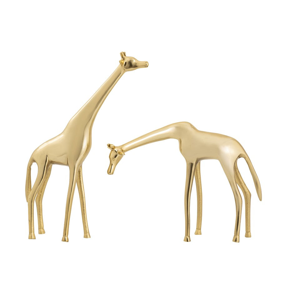 Atlas Lighting Brass Giraffe Sculpture Small | Modern Contemporary Polished Brass Metal | Bookshelf & Tabletop Decor | Model AC11124-01