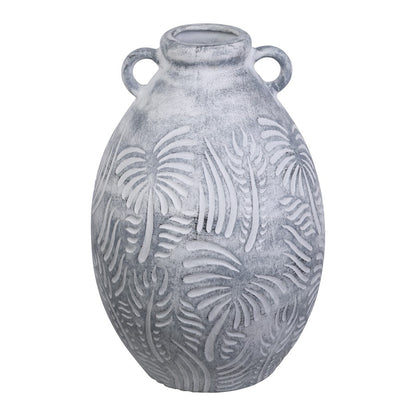 Atlas Lighting Breeze 16in Graywash Earthenware Vase | Transitional Rustic Decor | Living Room & Entryway Display | 11 x 11 x 16 in | Model AC11128-01