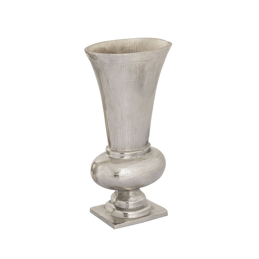 Atlas Lighting Brigitte Set of 2 Metal Vases | Traditional Nickel Finish | Tabletop & Shelf Decor | 8 x 5 x 17 in | Model AC11132-01S