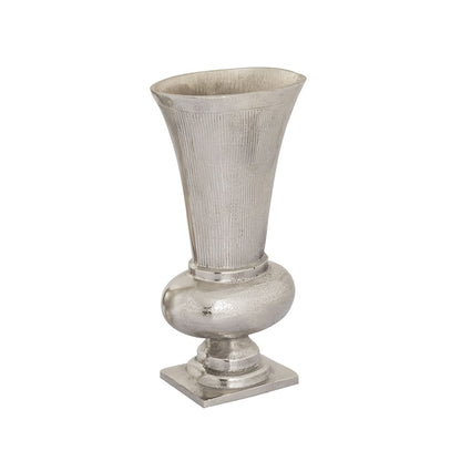 Atlas Lighting Brigitte Set of 2 Metal Vases | Traditional Nickel Finish | Tabletop & Shelf Decor | 8 x 5 x 17 in | Model AC11132-01S