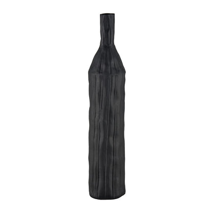 Atlas Lighting Carter Vase Black | Earthenware Modern Sculptural Vase | Living Room & Entryway Decor | 4.75 x 4.75 x 23.5 in | Model AC11161-02
