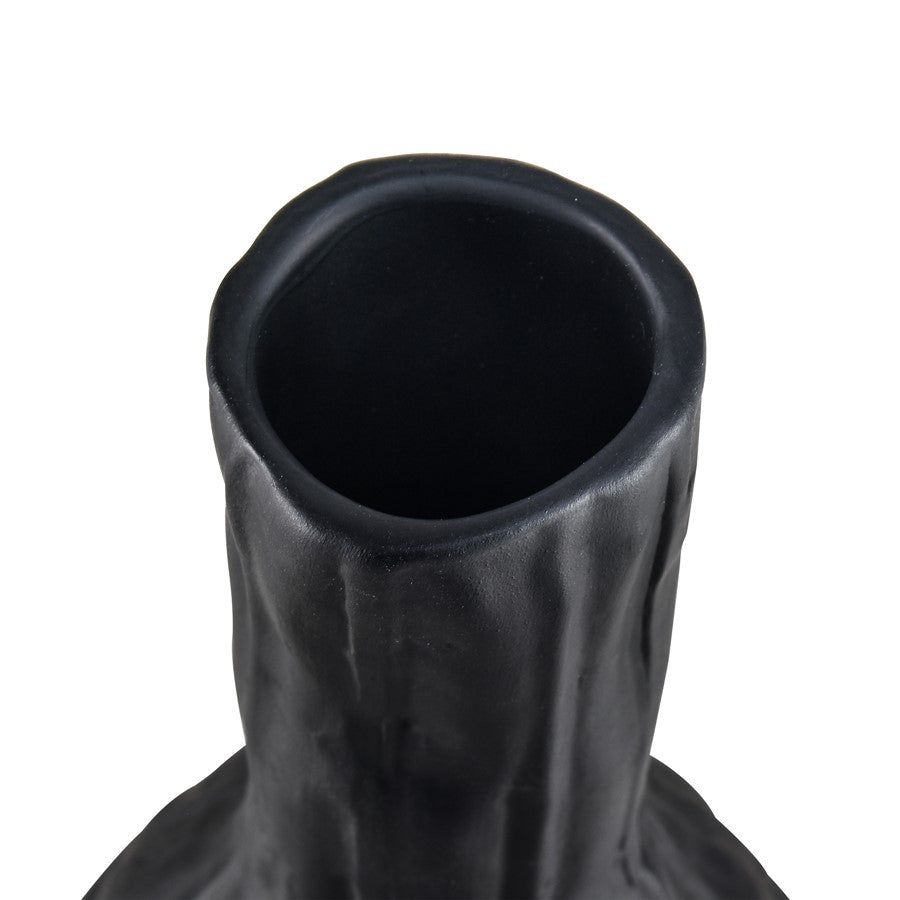Atlas Lighting Carter Vase Black | Earthenware Modern Sculptural Vase | Living Room & Entryway Decor | 4.75 x 4.75 x 23.5 in | Model AC11161-02