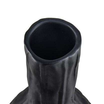 Atlas Lighting Carter Vase Black | Earthenware Modern Sculptural Vase | Living Room & Entryway Decor | 4.75 x 4.75 x 23.5 in | Model AC11161-02