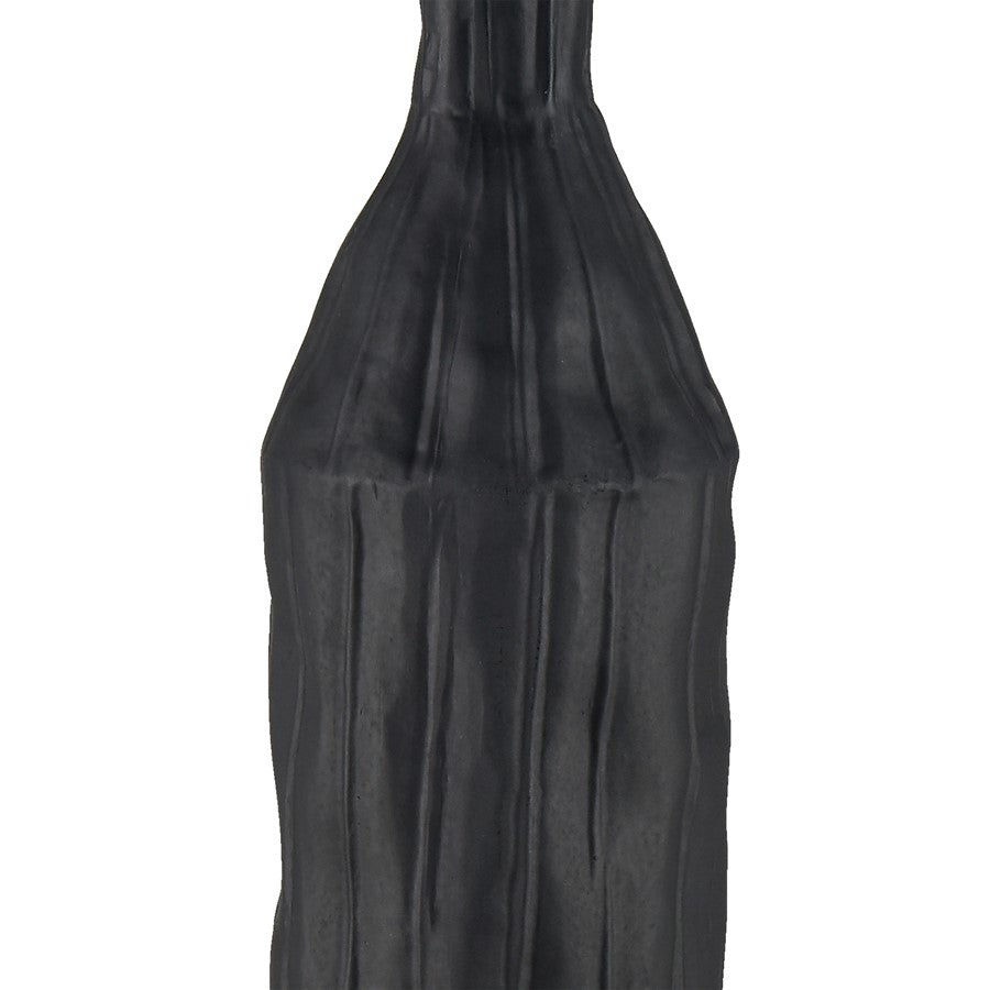 Atlas Lighting Carter Vase Black | Earthenware Modern Sculptural Vase | Living Room & Entryway Decor | 4.75 x 4.75 x 23.5 in | Model AC11161-02