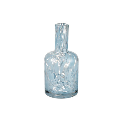 Atlas Lighting Casta 6in Blue Glass Vase | Transitional Painted Spot Finish | Entryway & Shelf Decor | 3 x 3 x 6.25 in | Model AC11163-01
