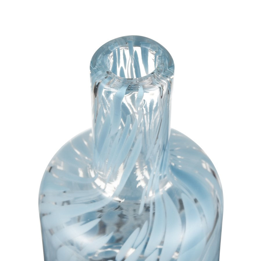Atlas Lighting Casta 6in Blue Glass Vase | Transitional Painted Spot Finish | Entryway & Shelf Decor | 3 x 3 x 6.25 in | Model AC11163-01