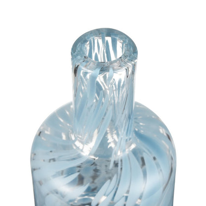 Atlas Lighting Casta 6in Blue Glass Vase | Transitional Painted Spot Finish | Entryway & Shelf Decor | 3 x 3 x 6.25 in | Model AC11163-01