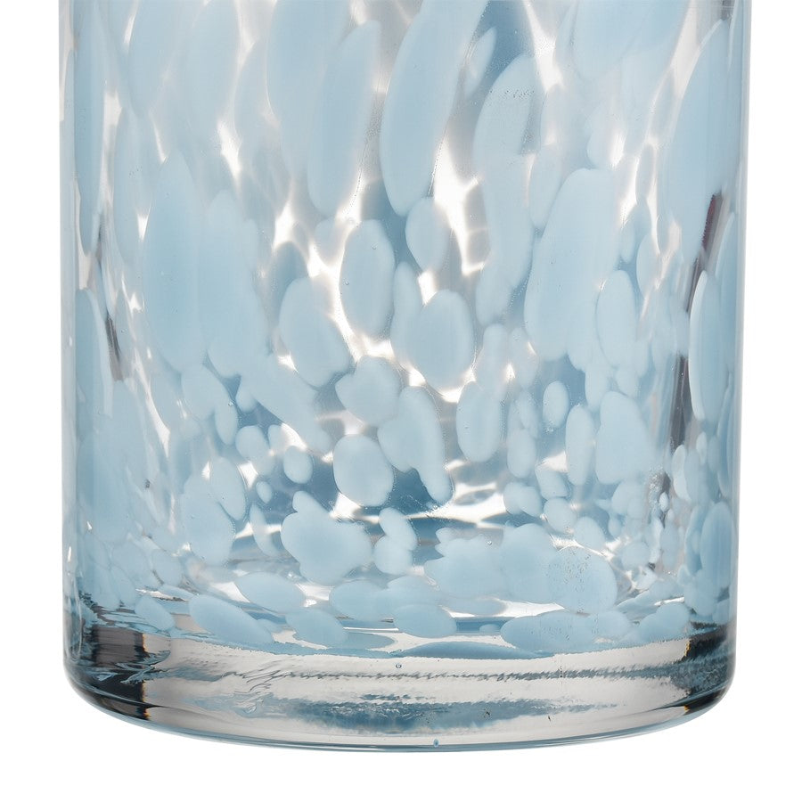 Atlas Lighting Casta 6in Blue Glass Vase | Transitional Painted Spot Finish | Entryway & Shelf Decor | 3 x 3 x 6.25 in | Model AC11163-01