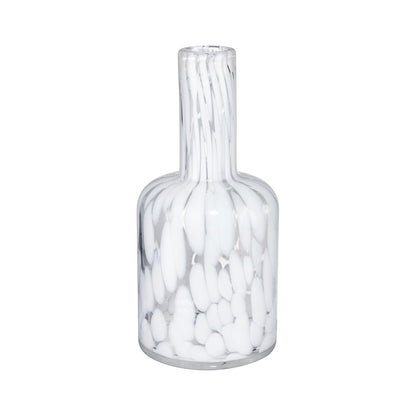 Atlas Lighting Casta 6in White Glass Vase | Transitional Painted Spot Finish | Entryway & Shelf Decor | 3 x 3 x 6.25 in | Model AC11163-02