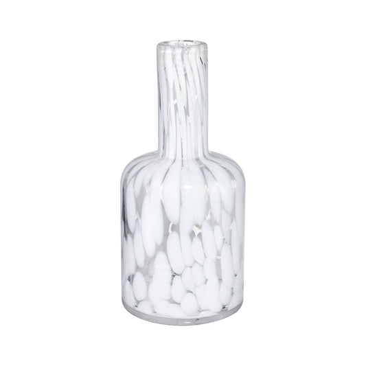 Atlas Lighting Casta 6in White Glass Vase | Transitional Painted Spot Finish | Entryway & Shelf Decor | 3 x 3 x 6.25 in | Model AC11163-02