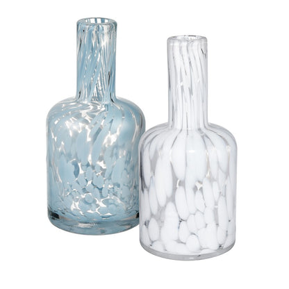 Atlas Lighting Casta 6in White Glass Vase | Transitional Painted Spot Finish | Entryway & Shelf Decor | 3 x 3 x 6.25 in | Model AC11163-02