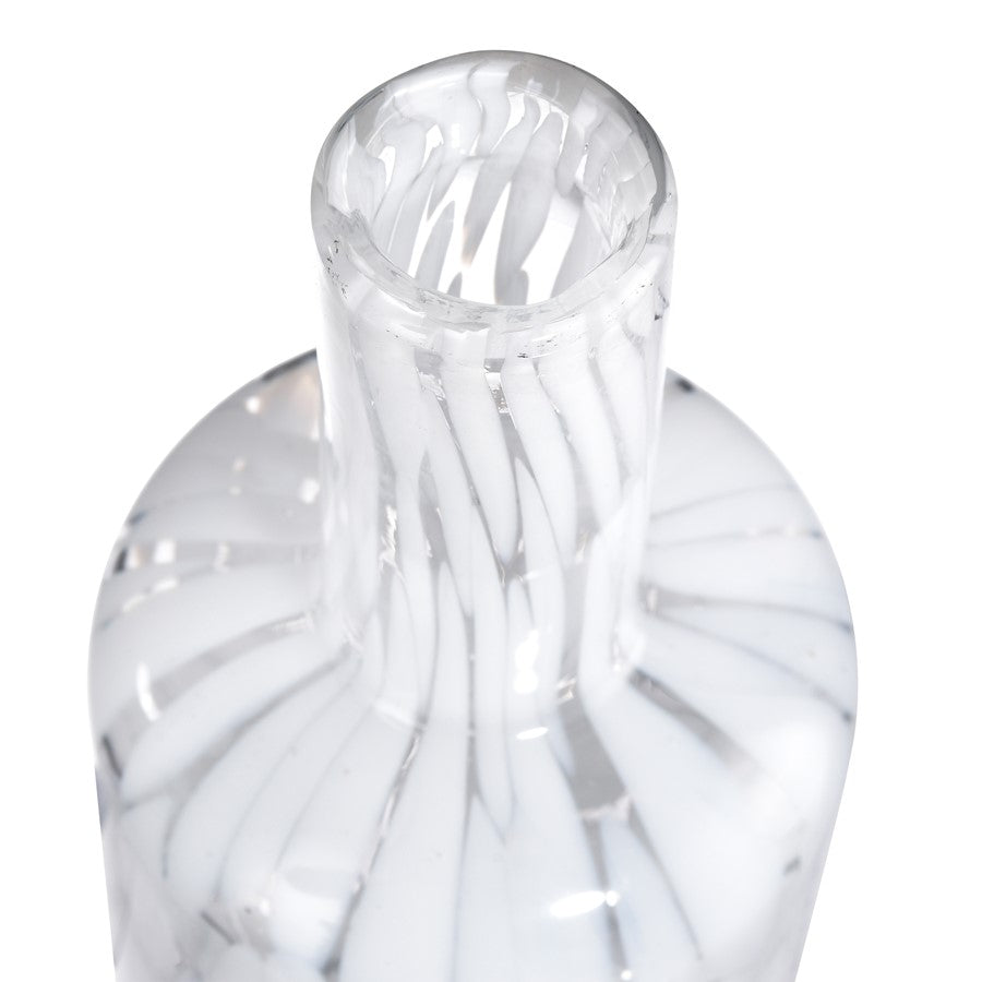 Atlas Lighting Casta 6in White Glass Vase | Transitional Painted Spot Finish | Entryway & Shelf Decor | 3 x 3 x 6.25 in | Model AC11163-02