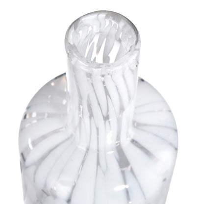 Atlas Lighting Casta 6in White Glass Vase | Transitional Painted Spot Finish | Entryway & Shelf Decor | 3 x 3 x 6.25 in | Model AC11163-02