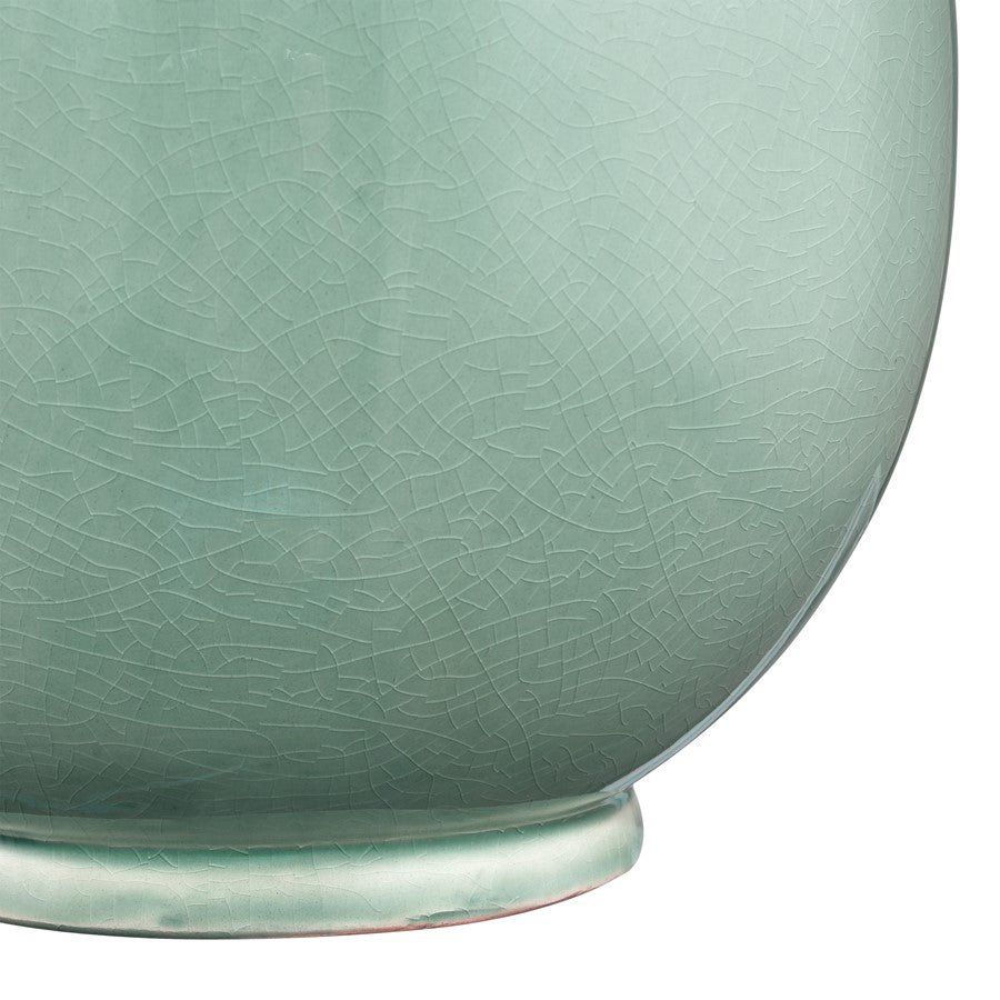 Atlas Lighting Celia 14in Seafoam Green Earthenware Vase | Playful Stacked Orb Design | Entryway & Living Room Decor | Model AC11166-01