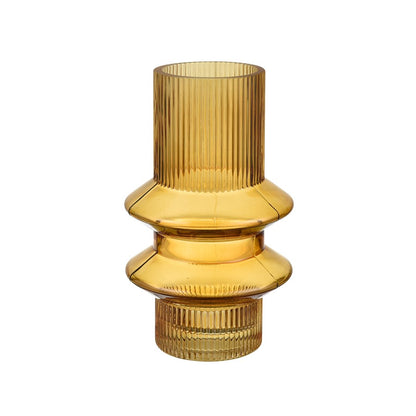 Atlas Lighting Cenon Small Vase | Yellow Glass Modern/Contemporary | Living Room & Shelf Decor | 5 x 5 x 8 in | Model AC11167-01