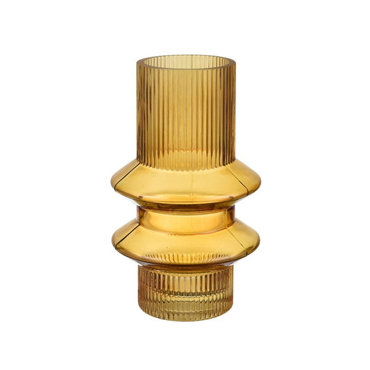 Atlas Lighting Cenon Small Vase | Yellow Glass Modern/Contemporary | Living Room & Shelf Decor | 5 x 5 x 8 in | Model AC11167-01