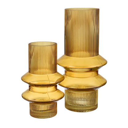Atlas Lighting Cenon Small Vase | Yellow Glass Modern/Contemporary | Living Room & Shelf Decor | 5 x 5 x 8 in | Model AC11167-01