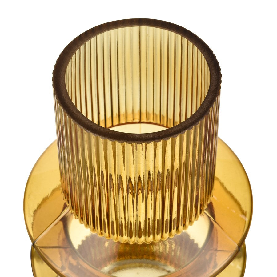 Atlas Lighting Cenon Small Vase | Yellow Glass Modern/Contemporary | Living Room & Shelf Decor | 5 x 5 x 8 in | Model AC11167-01