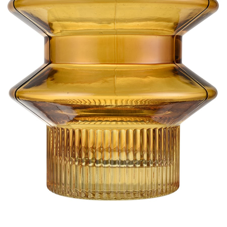 Atlas Lighting Cenon Small Vase | Yellow Glass Modern/Contemporary | Living Room & Shelf Decor | 5 x 5 x 8 in | Model AC11167-01
