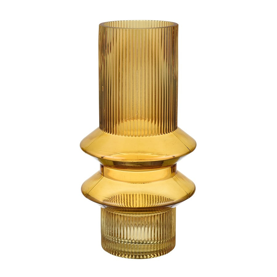 Atlas Lighting Cenon Large Vase | Yellow Glass Modern/Contemporary | Living Room & Floor Decor | 6.25 x 6.25 x 11.5 in | Model AC11167-02