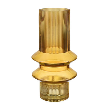 Atlas Lighting Cenon Large Vase | Yellow Glass Modern/Contemporary | Living Room & Floor Decor | 6.25 x 6.25 x 11.5 in | Model AC11167-02