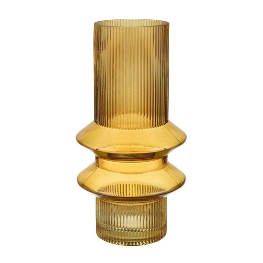 Atlas Lighting Cenon Large Vase | Yellow Glass Modern/Contemporary | Living Room & Floor Decor | 6.25 x 6.25 x 11.5 in | Model AC11167-02