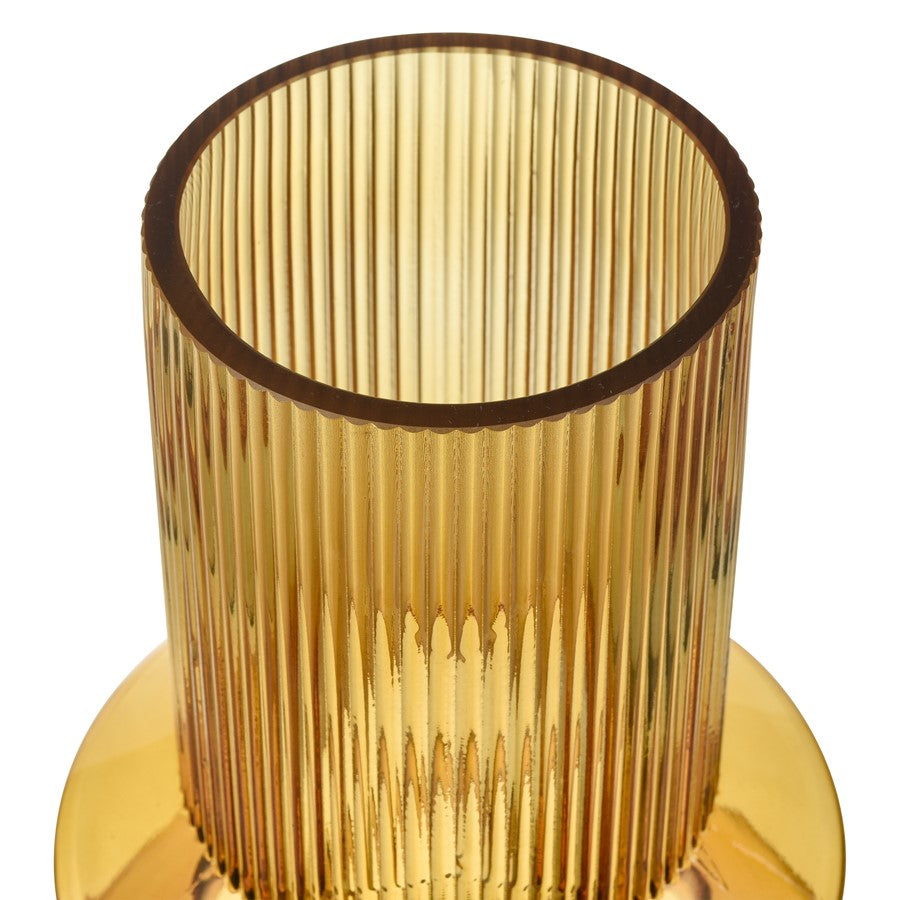Atlas Lighting Cenon Large Vase | Yellow Glass Modern/Contemporary | Living Room & Floor Decor | 6.25 x 6.25 x 11.5 in | Model AC11167-02