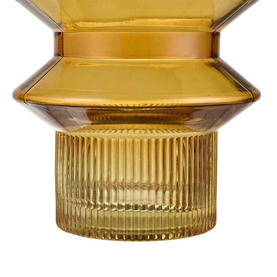 Atlas Lighting Cenon Large Vase | Yellow Glass Modern/Contemporary | Living Room & Floor Decor | 6.25 x 6.25 x 11.5 in | Model AC11167-02