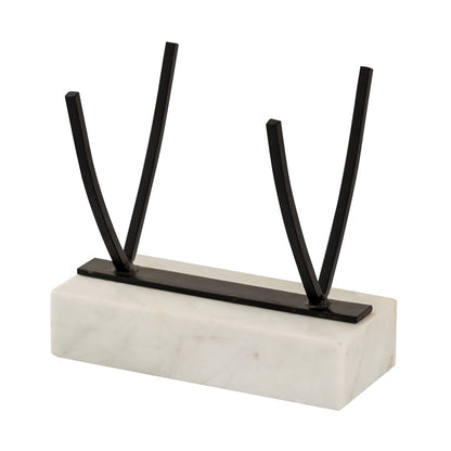Atlas Lighting Charged Sculpture | Polished Brass Metal on White Marble Plinth | Modern Contemporary Decor | 24 x 7 x 27 in | Model AC11171-01