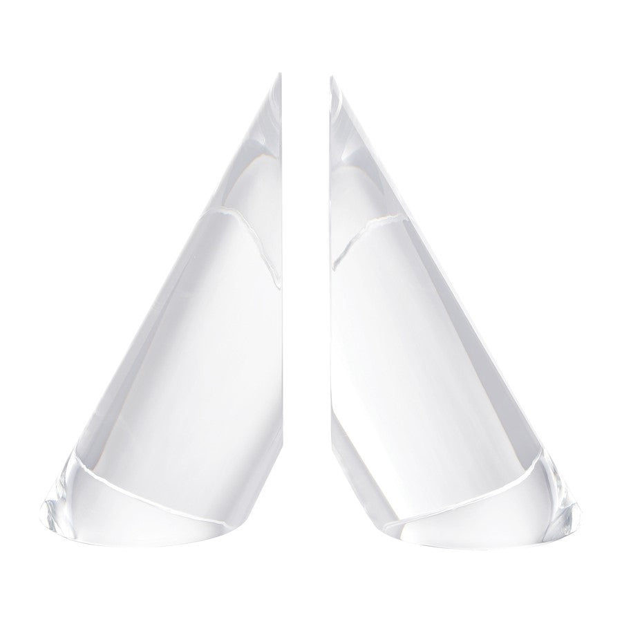 Atlas Lighting Chilling Bookends, Set of 2 | Clear Crystal | Modern Contemporary Decor for Shelves & Desks | 4 x 3 x 15 in | Model AC11175-01S