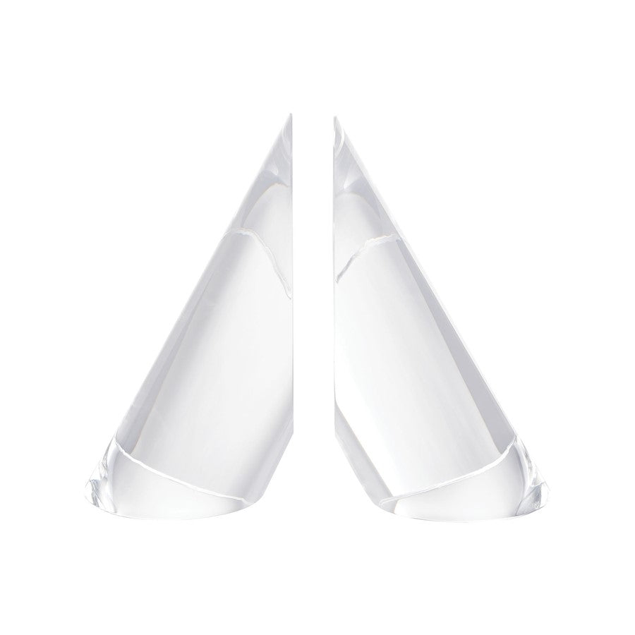 Atlas Lighting Chilling Bookends, Set of 2 | Clear Crystal | Modern Contemporary Decor for Shelves & Desks | 4 x 3 x 15 in | Model AC11175-01S