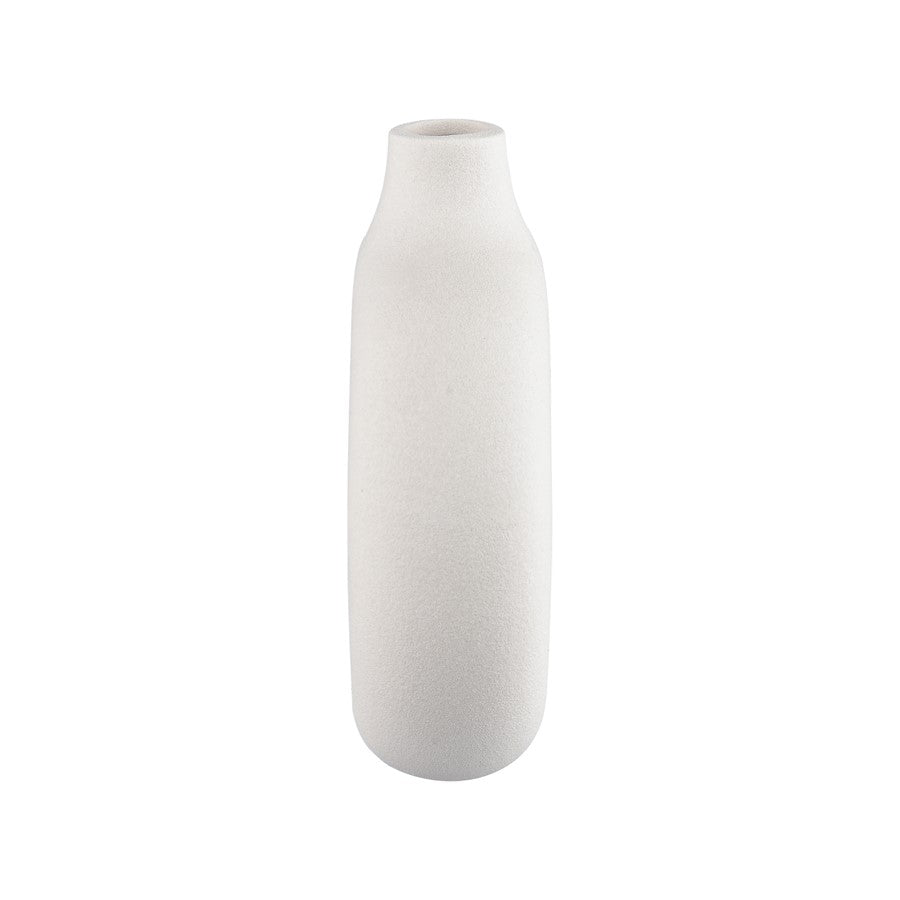 Atlas Lighting Ciro Small Vase | White and Navy Earthenware | Living Room & Entryway Decor | 6 x 2 x 6.25 in | Model AC11179-01