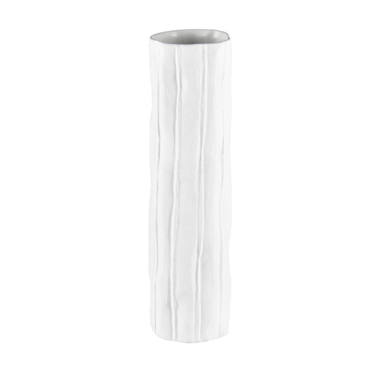 Atlas Lighting Clark Vase | Matte White Earthenware | Living Room & Entryway Decor | 3.25 x 3.25 x 11.75 in | Model AC11182-01