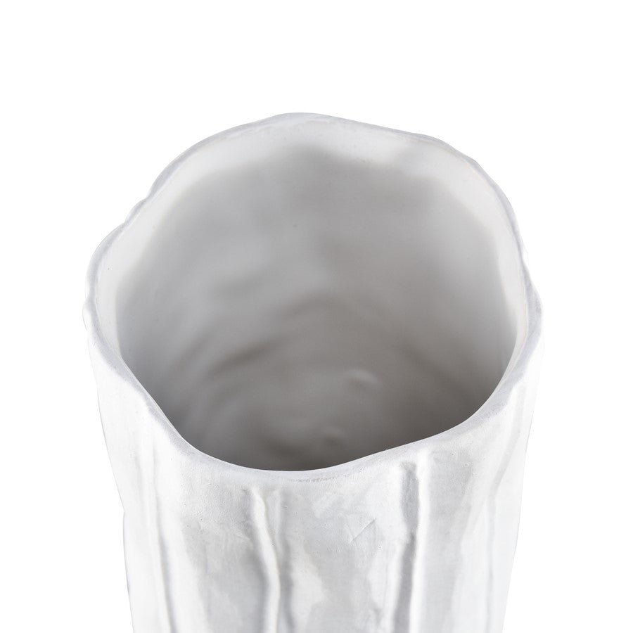 Atlas Lighting Clark Vase | Matte White Earthenware | Living Room & Entryway Decor | 3.25 x 3.25 x 11.75 in | Model AC11182-01