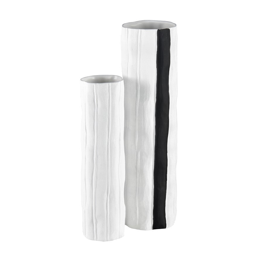 Atlas Lighting Clark Vase | Matte White Earthenware | Living Room & Entryway Decor | 3.25 x 3.25 x 11.75 in | Model AC11182-01
